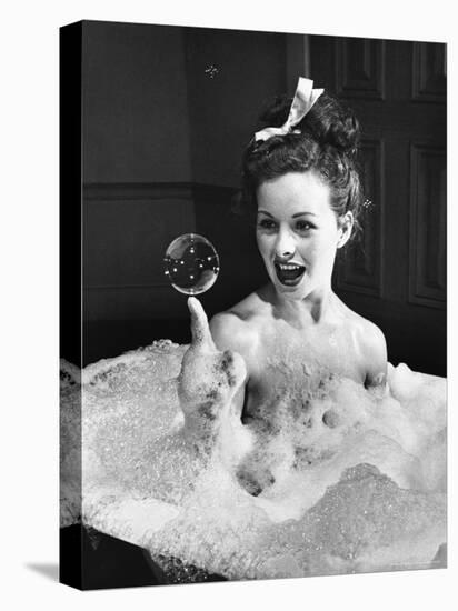 Movie Actress Jeanne Crain Balancing in Scene From the Movie "Margie."-Peter Stackpole-Premier Image Canvas