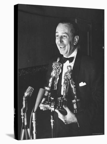 Movie Producer Walt Disney Holding Four Oscar Awards He Won-George Silk-Premier Image Canvas