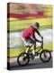 Moving Bicycle and Rider-null-Premier Image Canvas