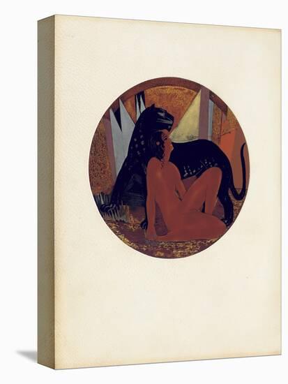 Mowgli and Bagheera, Illustration from 'The Jungle Book' by Rudyard Kipling, Coloured by Jean…-Francois-Louis Schmied-Premier Image Canvas