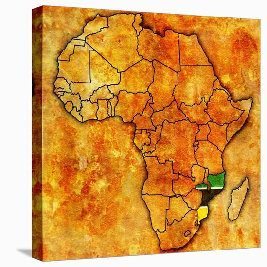 Mozambique on Actual Map of Africa-michal812-Stretched Canvas