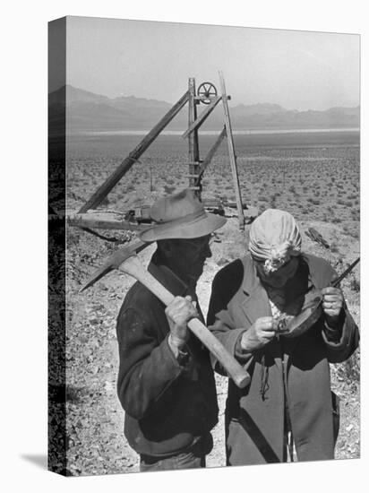 Mr. and Mrs. Conrad Hudgens Who Discovered Gold Mine in Nevada-Peter Stackpole-Premier Image Canvas