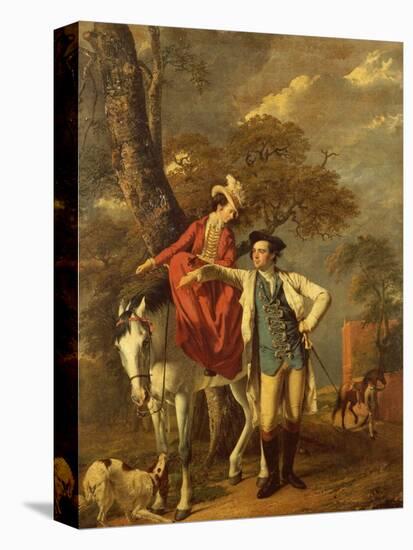 Mr. and Mrs. Thomas Coltman About to Set out on a Ride, Full Length-Joseph Wright of Derby-Premier Image Canvas