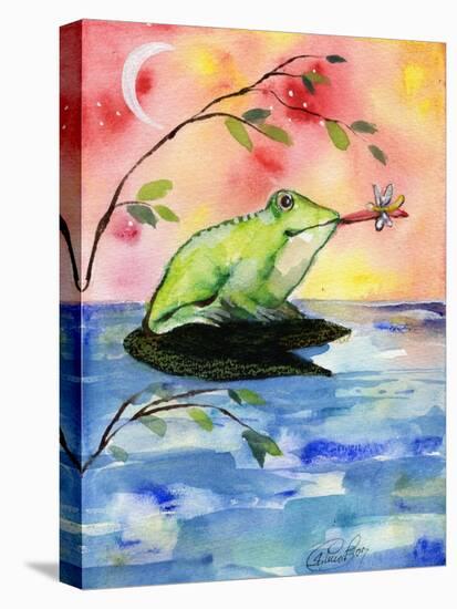 Mr Bullfrog with Firefly-sylvia pimental-Stretched Canvas