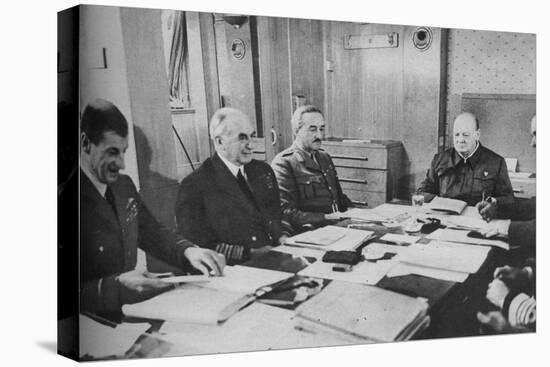 'Mr Churchill at a conference on board ship', 1943-1944.-Unknown-Premier Image Canvas