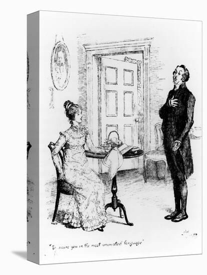 Mr. Collins and Elizabeth, from "Pride and Prejudice" by Jane Austen circa 1894-Hugh Thomson-Premier Image Canvas