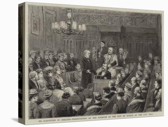 Mr Gladstone in Iraland, Presentation of the Freedom of the City of Dublin at the City Hall-George Goodwin Kilburne-Premier Image Canvas