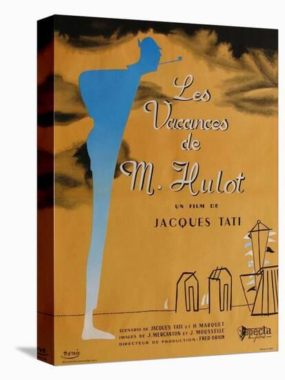Mr. Hulot's Holiday, French Movie Poster, 1953-null-Stretched Canvas