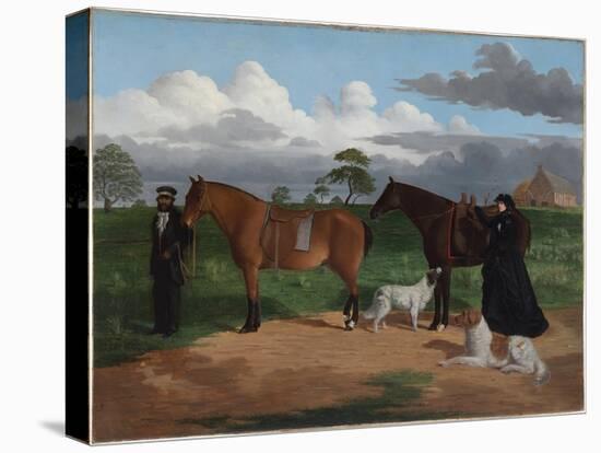 Mrs Adolphus Sceales with Black Jimmie on Merrang Station, 1856-Robert Hawker Dowling-Premier Image Canvas