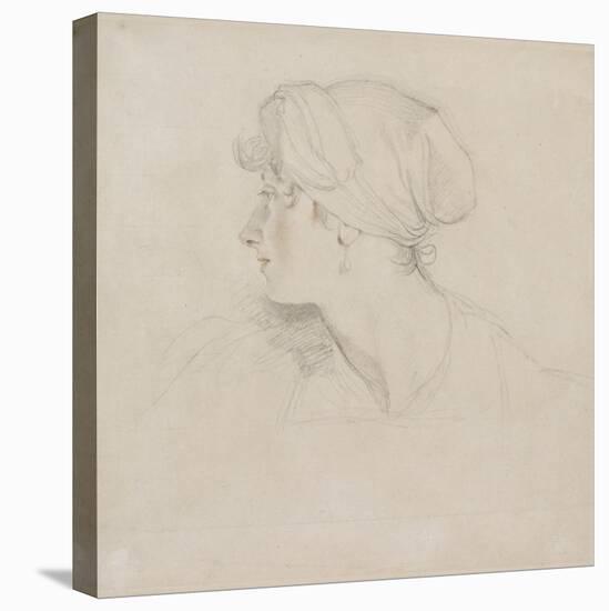 Mrs Jens Wolff (Black Chalk, Touched with Red Chalk on Thin Laid White Paper, Laid on Japan Paper)-Thomas Lawrence-Premier Image Canvas