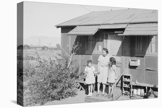 Mrs. Naguchi, with Louise Tami Nakamura and Joyce Yuki Nakamura at Manzanar, 1943-Ansel Adams-Premier Image Canvas