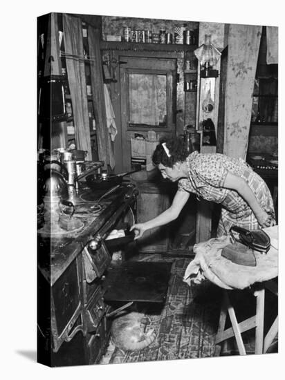 Mrs. Yandle Cooking on Coal Stove, Yacolt Mt, Future Recipients of Electricity from Bonneville Dam-Alfred Eisenstaedt-Premier Image Canvas