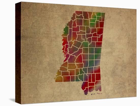 MS Colorful Counties-Red Atlas Designs-Premier Image Canvas