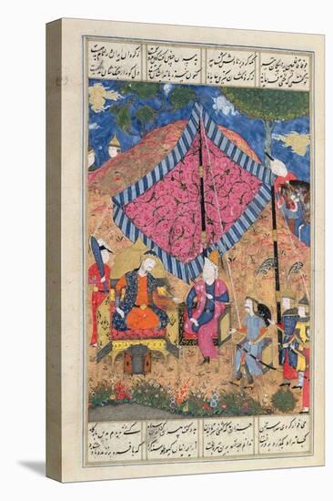 Ms D-184 Fol.203A the Tent of the Persian Army, Illustration from the 'shahnama' (Book of Kings),…-null-Premier Image Canvas