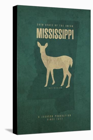 MS State Minimalist Posters-Red Atlas Designs-Premier Image Canvas