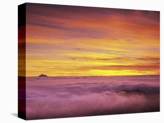 Mt. Baker Peeks Above the Clouds in Olympic National Park, Washington, USA-Dennis Flaherty-Premier Image Canvas