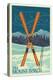 Mt. Baker, Washington - Crossed Skis-Lantern Press-Stretched Canvas