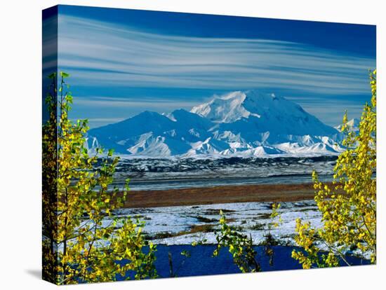 Mt. Denali After First Snowfall of the Summer, Denali National Park, Alaska, USA-Charles Sleicher-Premier Image Canvas