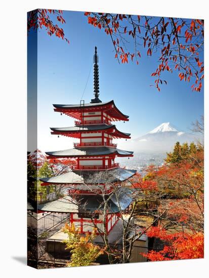 Mt. Fuji with Fall Colors in Japan.-SeanPavonePhoto-Premier Image Canvas