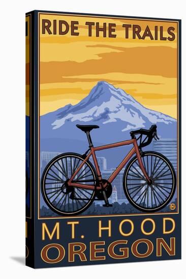 Mt. Hood, Oregon - Ride the Trials-Lantern Press-Stretched Canvas