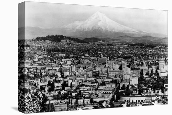 Mt. Hood View from Portland, Oregon Photograph - Portland, OR-Lantern Press-Stretched Canvas