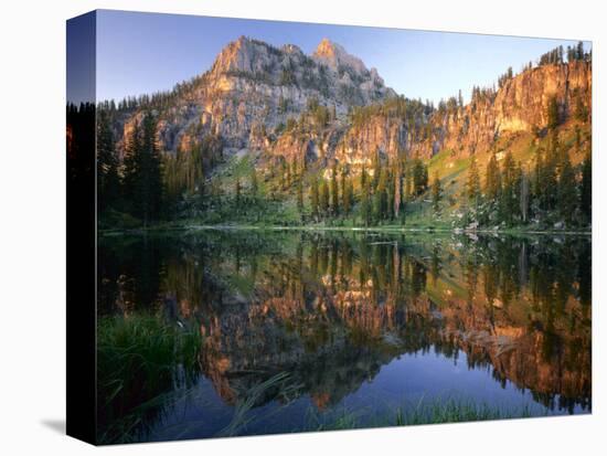 Mt. Magog Reflected in White Pine Lake at Sunrise, Wasatch-Cache National Forest, Utah, USA-Scott T^ Smith-Premier Image Canvas