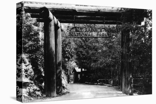 Mt. Rainier National Park Entrance Photograph - Mount Rainier, WA-Lantern Press-Stretched Canvas