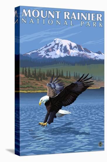 Mt. Rainier National Park, Washington, Eagle Fishing-Lantern Press-Stretched Canvas