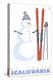 Mt. Shasta, California, Snowman with Skis-Lantern Press-Stretched Canvas