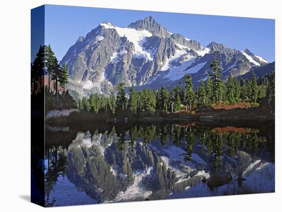 Mt. Shuksan in the Fall with Red Blueberry Bushes, North Cascades National Park, Washington, USA-Charles Sleicher-Premier Image Canvas