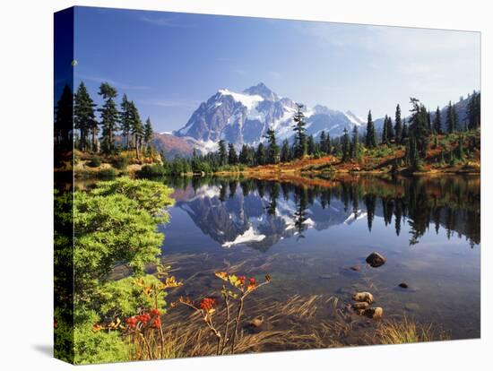 Mt Shuksan with Picture Lake, Mt Baker National Recreation Area, Washington, USA-Stuart Westmorland-Premier Image Canvas