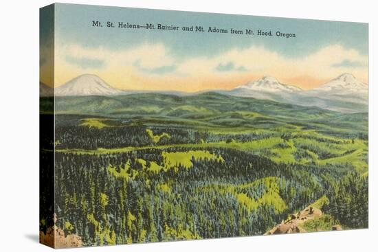 Mt. St. Helens, Mt. Rainier, Mt. Adams-null-Stretched Canvas