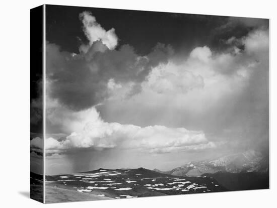 Mt Tops Low Horizon Dramatic Clouded Sky "In Rocky Mountain National Park" Colorado 1933-1942-Ansel Adams-Stretched Canvas