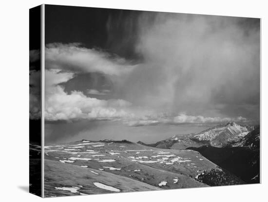 Mt Tops Low Horizon Low Hanging Clouds "In Rocky Mountain National Park" Colorado. 1933-1942-Ansel Adams-Stretched Canvas