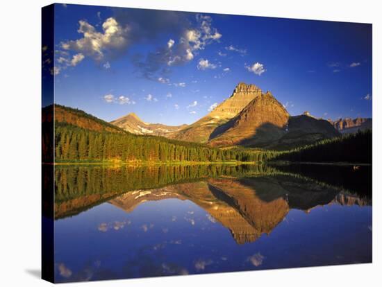 Mt Wilbur Reflects into Fishercap Lake, Many Glacier Valley of Glacier National Park, Montana, USA-Chuck Haney-Premier Image Canvas