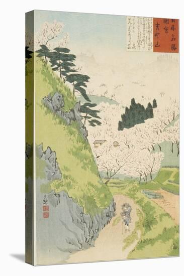 Mt. Yoshino, Cherry Blossoms or Yoshino yama from Sketches of Famous Places in Japan, 1897-Kobayashi Kiyochika-Premier Image Canvas