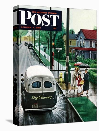"Muddied by Dry Cleaning Truck," Saturday Evening Post Cover, October 2, 1948-Stevan Dohanos-Premier Image Canvas