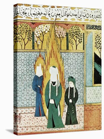 Muhammad Prays with Ali and Khadijah-null-Stretched Canvas