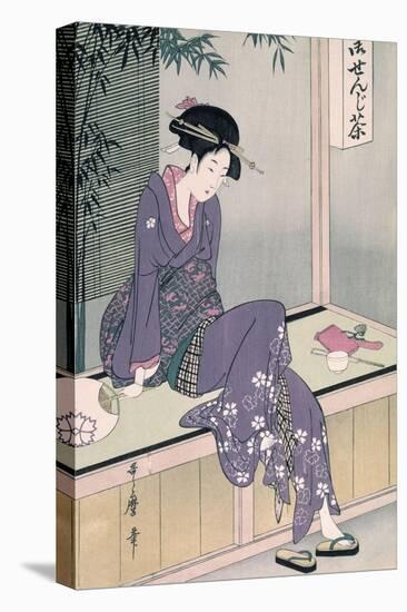 Mujer Sentada En Una Veranda, Ca. 1798-Kitagawa Utamaro-Premier Image Canvas