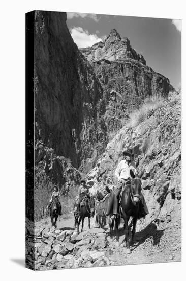 Mule Riders on Kaibab Trail-Philip Gendreau-Premier Image Canvas