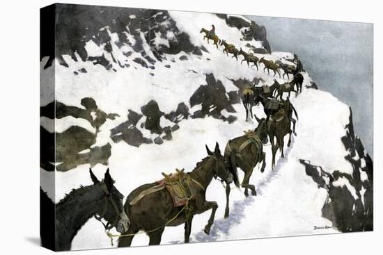 Mule Train Going to the Silver Mines of Colorado-null-Premier Image Canvas