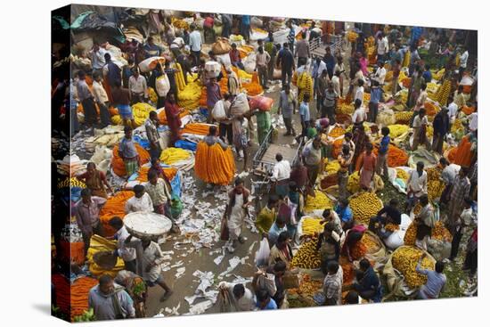 Mullik Ghat Flower Market, Kolkata (Calcutta), West Bengal, India, Asia-Bruno Morandi-Premier Image Canvas
