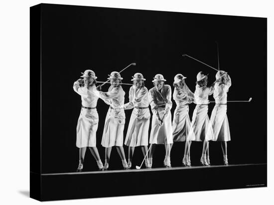 Multiple Image of Woman's Golf Swing-Gjon Mili-Premier Image Canvas