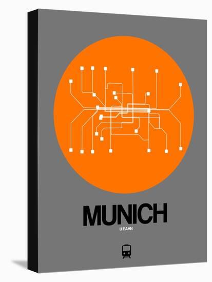 Munich Orange Subway Map-NaxArt-Stretched Canvas