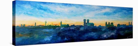 Munich Skyline at Dusk-Markus Bleichner-Stretched Canvas