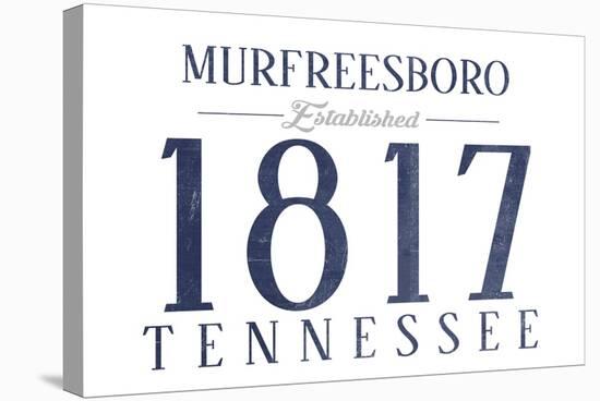 Murfreesboro, Tennessee - Established Date (Blue)-Lantern Press-Stretched Canvas