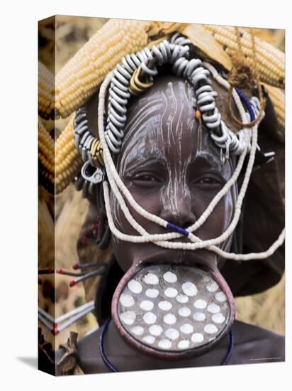 Mursi Lady with Lip Plate, South Omo Valley, Ethiopia, Africa-Jane Sweeney-Premier Image Canvas