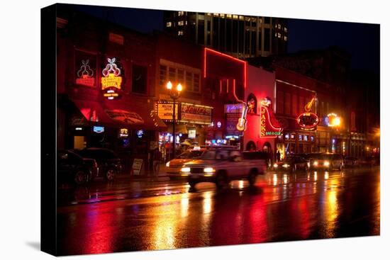 Music Bars at Night on Main Street in Nashville Tennessee-null-Premier Image Canvas