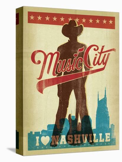 Music City, I Love Nashville-Anderson Design Group-Stretched Canvas