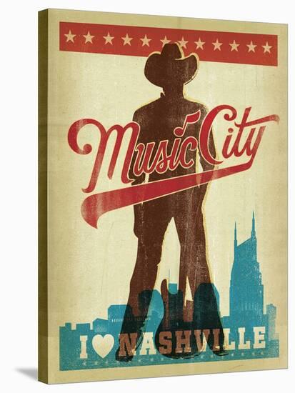 Music City, I Love Nashville-Anderson Design Group-Stretched Canvas